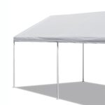 Caravan Canopy Powder Coated Heavy Duty Steel Frame Pop Up Carport with 6 Steel Stakes for Outdoor Activities and Events, White - Image 9