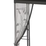 Outsunny 10' x 10' Metal Patio Gazebo, Double Roof Outdoor Gazebo Canopy Shelter with Tree Motifs Corner Frame and Netting, for Garden, Lawn, Backyard, and Deck, Gray - Image 9