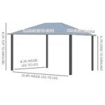 YMGSCC Hardtop Gazebo Aluminum Frame Pergola with Netting and Window,for Courtyard Garden, Iakeside - Image 4