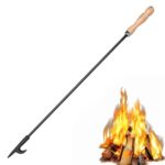 AGM Fire Poker for Fire Pit, 32" Long Heavy Duty Campfire Poker Stick with Wooden Handle for Camping, Fireplace, Bonfires, Rust Resistant Portable Fire Pit Tools Accessories for Outdoor & Indoor