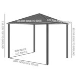 YMGSCC 10' X 12' Steel Gazebo with Waterproof Metal Roof and Wood Grain Metal Frame, Canopy Vertical for Garden, Backyard - Image 4