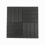 Panana 9Pcs Plastic Interlocking Deck Tiles, 12"x12" Waterproof Outdoor Composite Flooring Floor Decking Tiles for Porch Poolside Balcony Backyard, Dark Gray - Image 2