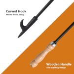 Heavy Duty 32” Long Fireplace Fire Pit Campfire Poker Stick and 26” Fireplace Tongs Tool Sets, Log Grabber, Rust Resistant Black Finish Camping Fireplace Tools for Indoor/Outdoor - Image 3