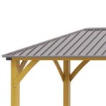 YMGSCC 10' X 12' Patio Solid Metal Roof Gazeb, Galvanized Steel Gazebo with Wooden Frame, for Patios Deck Backyard Gardon - Image 7