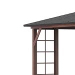YMGSCC 10' X 12' Steel Gazebo with Waterproof Metal Roof and Wood Grain Metal Frame, Canopy Vertical for Garden, Backyard - Image 7