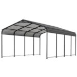 Aoxun 13x21 FT Metal Carport, Heavy Duty Carport Canopy with Galvanized Steel Roof & Frame,Metal Garage Building Car Ports Shed for Car, Boat, Pickup and Tractors - Image 9