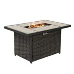 Grand patio Outdoor Propane Fire Pit Table with Cover/Lid for Patio, 43 inch 60,000 BTU,Wicker/Rectangle - Image 8