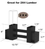 Fiwithy Outdoor Firewood Rack Bracket Kit with 4 Support Bars for Fire Wood Pile Storage, Heavy Duty DIY Fireplace Log Stacking Stand Holder for 2x4 lumber, Black, 1 Pair - Image 4
