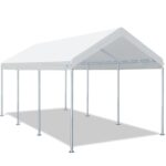ADVANCE OUTDOOR 10x20 ft Heavy Duty Carport Potable Car Canopy Garage Party Tent Boat Shelter, Adjustable Height from 9.5 ft to 11 ft, White