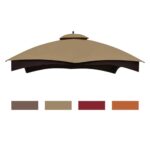 Eurmax USA High Performance Replacement Canopy Top for Lowe's Allen Roth Heavy Duty Gazebo Roof Gazebo Top with Air Vent 10X12 Cover #GF-12S004B-1, Replacement Top Only (Khaki)