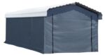 Arrow Sheds Amazon Exclusive 12' x 20' x 7' 29-Gauge Carport with Galvanized Steel Roof Panels and Enclosure Kit, Eggshell