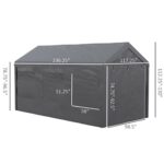YMGSCC Dark Gray 10' X 20' Party Tent Carport, Height Adjustable Portable with Mesh Windows for Parties, Wedding and Events - Image 5