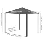 YMGSCC 11' x 11' Outdoor Barbecue Gazebo Awning with bar Metal Acrylic Combination roof, Solid Wood Frame Gazebo - Image 4