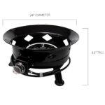 Flame King Smokeless Propane Fire Pit, 24-inch Portable Firebowl, 58K BTU with Self Igniter, Cover, & Carry Straps for RV, Camping, & Outdoor Living - Image 4