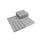 FloorPops 11.8-in by 11.8-in Straight Groove Light Grey Interlocking Deck Tiles, Pack of 9 Tiles, FPD6184 - Image 9