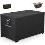 Gas Fire Pit Cover Rectangular 50,52 Inch - Never fades&100%Waterproof,600D Heavy-duty Outdoor Fire Table Cover Rectangle - 52 x 34 x 24 Inch-fireplace cover black