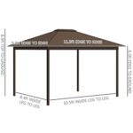YMGSCC 10' X 12' Outdoor Hardtop Gazebo with Aluminum Frame, Metal Roof Gazebo Canopy with Curtains and Netting - Image 6