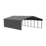 Arrow 1-Sided 20x29x7 Enclosure Galvanized Steel Carport Kit- Charcoal (CPHC202907ECL1) - Image 7