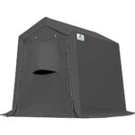 ADVANCE OUTDOOR 6X8 ft Outdoor Portable Storage Shelter Shed with 2 Rolled up Zipper Doors & Vents Carport for Motorcycle Waterproof and UV Resistant Portable Garage Kit Tent, Gray - Image 4