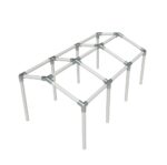 Canopy Fittings Kit 1-3/8" Low Peak Frame Carport Connectors – Full Set for 8 Legs, Galvanized Steel, Rust-Resistant Coating