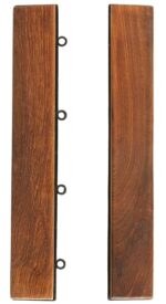 Bare Decor EZ-Floor End Trim Piece Interlocking Flooring in Solid Teak Wood (Set of 2)