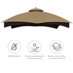Eurmax USA High Performance Replacement Canopy Top for Lowe's Allen Roth Heavy Duty Gazebo Roof Gazebo Top with Air Vent 10X12 Cover #GF-12S004B-1, Replacement Top Only (Khaki) - Image 3