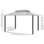 YMGSCC 10x10 Hardtop Gazebo Outdoor Gazebo Canopy Vented Roof Pergolas Aluminum Frame with Curtains, for Garden,Patio, - Image 4