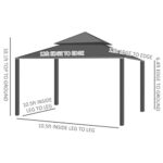 YMGSCC 12'x12' Metal Roof Gazebo Canopy with Curtains and Netting, Outdoor Hardtop Gazebo with Aluminum Frame for Backyards - Image 5