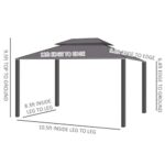 YMGSCC 12'x10' Outdoor Hardtop Gazebo with Aluminum Frame, Gazebo Canopy with Curtains Netting for Gardens, Patios, Backyards - Image 3