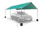 10x20 ft Heavy Duty Car Canopy Galvanized Frame Carport Outdoor Party Tent Boat Shelter with Reinforced Structure, No Sidewall - Green