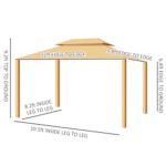 YMGSCC 12' x 10' Hardtop Gazebo Steel Canopy Outdoor Pergola with Aluminum Frame and Netting for Patios, Gardens, Lawns - Image 4