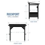 Backyard Discovery Rockport 8' x 6' Galvanized Steel BBQ Grill Gazebo Pavilion with Hardtop Steel Roof, Bar Tops, Powerport, Snow Load Support, Wind Resistance, Cook Station for Outdoor Patio or Deck - Image 3