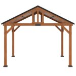 YMGSCC 12' x 11' Hardtop Gazebo with Wood Frame and Waterproof Asphalt roof, Gazebo Canopy for Garden, Patio, Backyard - Image 4