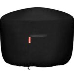 SheeChung Round Gas Fire Pit/Table Cover-Heavy Duty 600D Polyester with PVC Coating Material,100% Weather Resistant and Waterproof,Fits 30",33",36",35", 34" Fire Pit/Bowl Cover,Black,36”Dia X 24”H
