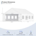 Carport, 20 x 26 Heavy Duty Carport Canopy with Removable Sidewall, Portable Garage with All-Season Tarp, Outdoor Storage Shelter Water-Resistant Car Canopy for Party Event Wedding Gathering (20x26ft) - Image 6