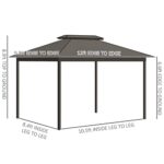 YMGSCC 10 X12 Hardtop Gazebo Aluminum Frame Gazebo,Permanent Metal Roof W/Curtains Netting for Patio Lawn and Garden, Grey - Image 5