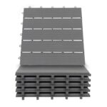 Interlocking Deck Tiles Pack - Snap Together Plastic Flooring | 12 x 12 Plastic Outdoor Floor Tiles for Patio & Balcony