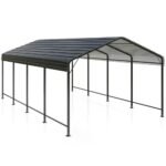 VIWAT Carport 12x20 FT Metal Carport with Enhanced Base Outdoor Heavy Duty Garage Galvanized Car Shelter for Pickup, Boat, Car and Tractors - Image 8