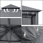 ABCCANOPY Gazebos for Patios 10x12 - Outdoor Steel Frame Gazebo with Mosquito Netting for Lawn Backyard Garden Deck (Dark Gray) - Image 7