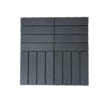 44 Pack Interlocking Deck Tiles, 12"x12"x0.8" Plastic Patio Flooring Outdoor Waterproof, All Weather Use for Balcony Porch Backyard Poolside（Dark Grey,Stripe）