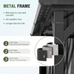 UDPATIO 10' x 10' Hardtop Gazebo, Metal Gazebo with Galvanized Steel Roof, Outdoor Permanent Pavilion with Netting for Patio, Backyard, Deck and Lawns - Image 5