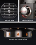 Ciays Large Propane Fire Pit 24 Inch, Gas Fire Pit with Grill Grate, Folding Legs, Hose Hooks, Propane Tank Holder, Cover & Carry Strap, CSA Certified Portable Outdoor Fire Pit for Camping, 58,000 BTU - Image 6