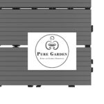 Interlocking Deck Tiles - 6-Pack Wood Plastic Composite Patio Tiles - Outdoor Flooring for Balcony, Porch, and Garage by Pure Garden (Dark Gray) - Image 8