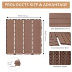 Candockway Plastic Interlocking Deck Tiles, 36 Pack Outdoor Flooring Waterproof Pavers for Patio Garden Porch Yard, All Weather Use, Coffee - Image 3