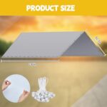 Wesnoy 12 x 20 ft Heavy Duty Canopy Replacement Cover Waterproof Carport Garage Car Shelter Tarp Tent for Car Canopy with 50 Ball Bungees, Only Top Cover, Frame is Not Included - Image 2