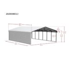 Arrow 1-Sided 20x29x9 Galvanized Steel Carport Kit - Eggshell (CPH202909ECL1) - Image 4