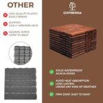 CLOVERHOLM 10 PCs Interlocking Deck Tiles, 12x12x0.75 inches Waterproof Wood Patio Floor Tiles for Indoor and Outdoor, Easy Snap Flooring, Balcony, Backyard, Square Joints, Teak - Image 4