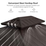 PURPLE LEAF 6.5' X 12' Hardtop Grill Gazebo for Patio Permanent Metal Roof with 2 Side Shelves Deck Yard Tent Aluminum Garden Outside Sun Shade Outdoor BBQ Canopy - Image 3