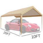Ysnhsye Carport Replacement Canopy, 10×20 ft, Beige, UV Protection&Waterproof Material, Suitable for Boat, Parties, Weddings, Gardens, Outdoor Camping Tents, Top Cover Only, not Including Frame - Image 2