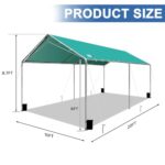 Carport Canopy 10'x20' Heavy Duty Carport, Waterproof & UV Protected Garage Top Tarp Shelter Cover with Reinforced Steel Cables, Outdoor Portable Garage for Car, Boat Tent, Green - Image 5